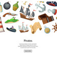 cartoon sea pirates background vector image