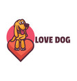 logo love dog simple mascot style vector image