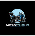 motorbike with touring side box logo vector image