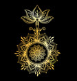 ornate lotus flower ayurveda symbol harmony vector image