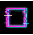 colorful glitch square geometric shape frame vector image vector image