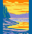 ribbon lake in the canyon section of yellowstone vector image vector image