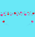 blue background valentines day red and pink vector image