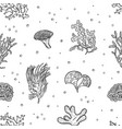 hand drawn seaweed pattern or background vector image