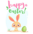 cartoon bunny rabbit happy easter vector image