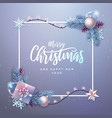 christmas holiday background with silver fir tree vector image