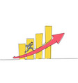 single continuous line drawing of young worker vector image vector image