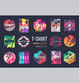 collection of fourteen colorful t-shirt vector image vector image
