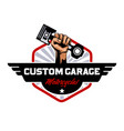 custom garage motorcycles logo vector image