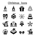 basic christmas icon set vector image vector image