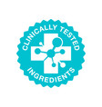 clinically tested stamp - for healthy products vector image