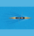 double racing shell with mixed paddlers vector image vector image