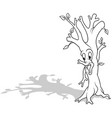 drawing of a spooky dry tree vector image vector image
