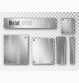 metal banners set realistic brushed vector image vector image