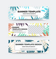 banner template with design tropical twigs vector image vector image