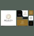beauty woman hairstyle logo design with business vector image vector image