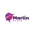 logo marlin simple mascot style vector image