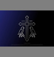 simple minimalist christian jesus cross with dove vector image vector image
