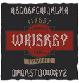 vintage label typeface named whiskey vector image