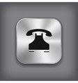 phone icon - metal app button vector image vector image