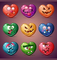 set valentine heart love vector image vector image