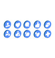 trendy social network icons set vector image