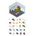car service interior and elements part isometric vector image