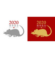 chinese new year 2020 rat greeting card vector image