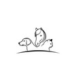 logo dog horse cat vector image vector image