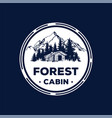pine cedar tree forest with cabin cottage vector image vector image