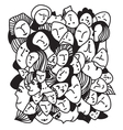 woman abstract faces graphic card vector image