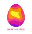 happy easter egg paper cut banner vector image