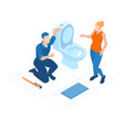 plumbing service composition vector image