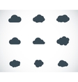 black cloud icons set vector image vector image