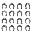 black horseshoes set vector image vector image