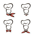 chef icon set vector image vector image