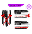 firefighter us flag only commercial use vector image vector image