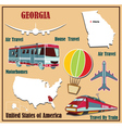 flat map of georgia vector image vector image