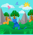 paper origami animals landscape application vector image vector image