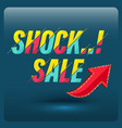 shock sale with red arrow vector image vector image