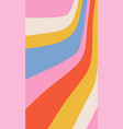 groovy retro style rainbow wave stripes background vector image