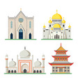 orthodox and catholic church pagoda mosque vector image vector image