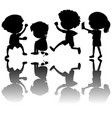 set kids silhouette with reflex vector image vector image