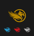 golden eagle rising wings logo design template vector image vector image