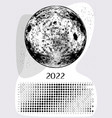 moon calendar 2022 white northern hemisphere vector image vector image