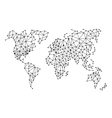 triangle polygonal style world map on white vector image vector image