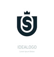 us initial logo with crown initial monogram vector image vector image