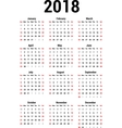 calendar 2018 vector image