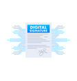 electronic contract or digital signature concept vector image