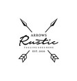 vintage rustic hipster crossed arrow logo design vector image vector image